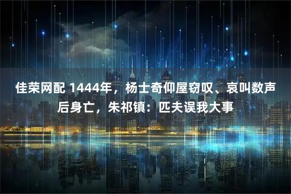 佳荣网配 1444年，杨士奇仰屋窃叹、哀叫数声后身亡，朱祁镇：匹夫误我大事